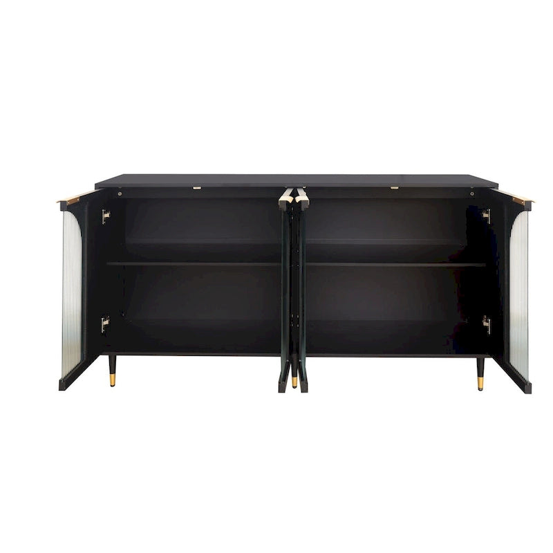 Meuble d'appoint Armoire en bois avec 4 portes vitrées
