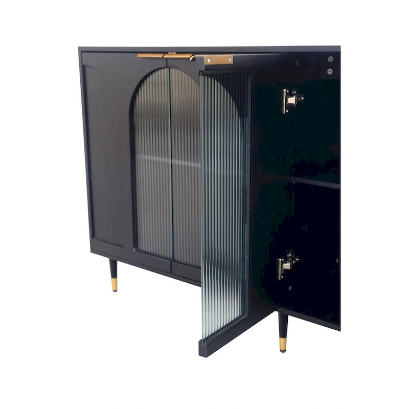 Meuble d'appoint Armoire en bois avec 4 portes vitrées