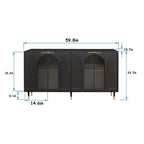 Meuble d'appoint Armoire en bois avec 4 portes vitrées