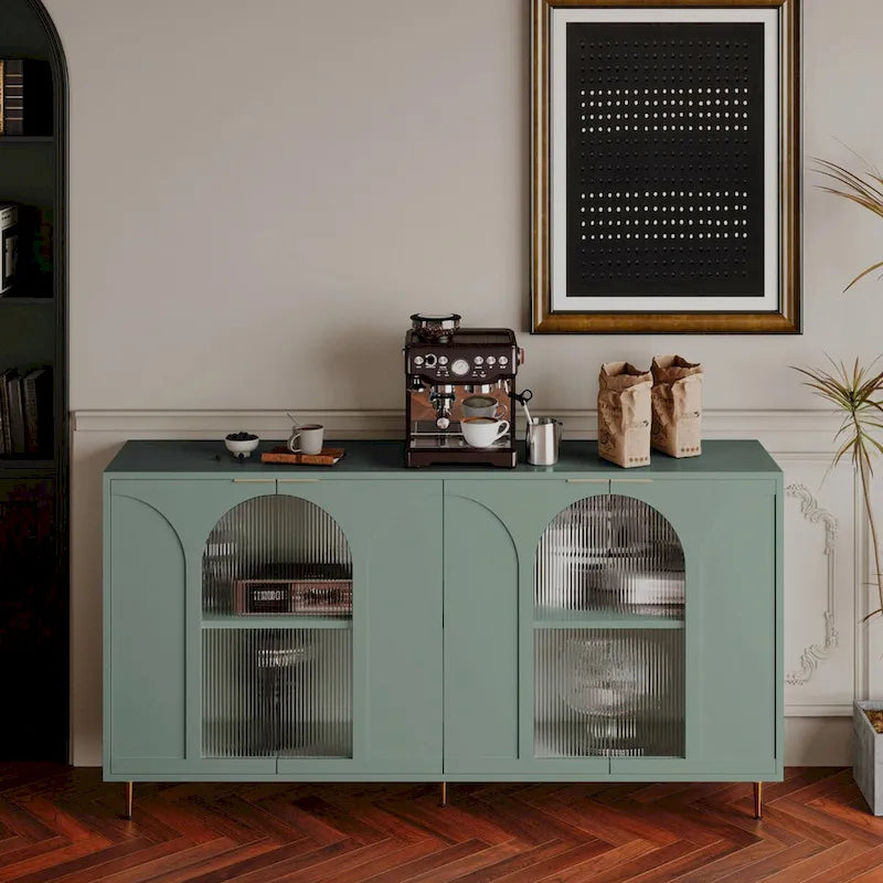 Meuble d'appoint Armoire en bois avec 4 portes vitrées