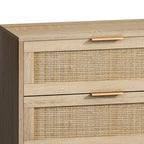 Commode de rangement 6 tiroirs en rotin - 51.18L x 15.75l x 29.53H