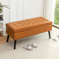 Banc de rangement avec banc de bout de lit, banc de pied de lit, banc d'entrée, banc ottoman de rangement 43,3 L x 17,7, banc en cuir