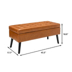 Banc de rangement avec banc de bout de lit, banc de pied de lit, banc d'entrée, banc ottoman de rangement 43,3 L x 17,7, banc en cuir