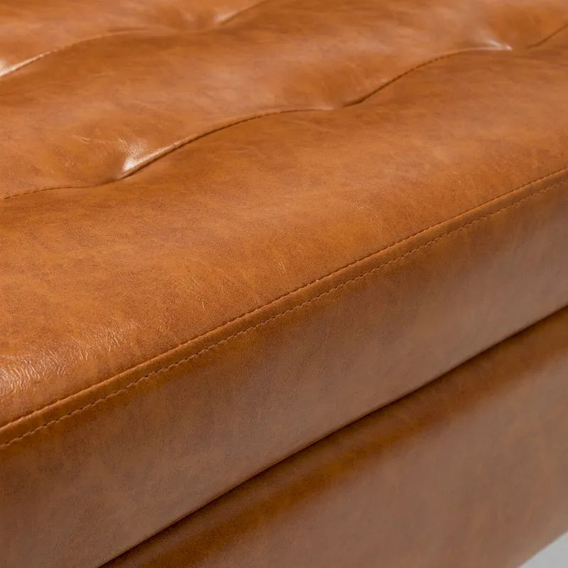 Banc de rangement avec banc de bout de lit, banc de pied de lit, banc d'entrée, banc ottoman de rangement 43,3 L x 17,7, banc en cuir