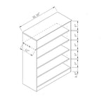 Meuble à chaussures/de rangement à deux portes et cinq étagères – Foncé