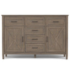 WYNDENHALL Cantina Buffet de salle à manger en bois massif rectangulaire transitionnel de 137 cm de large, couleur brun fumé - 45,7 P x 137,2 L x 91,4 H cm