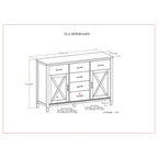 WYNDENHALL Cantina Buffet de salle à manger en bois massif rectangulaire transitionnel de 137 cm de large, couleur brun fumé - 45,7 P x 137,2 L x 91,4 H cm