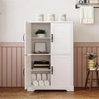 Armoire autonome à 4 portes, 2 étagères réglables - 30P x 60L x 110H cm
