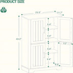 Armoire autonome à 4 portes, 2 étagères réglables - 30P x 60L x 110H cm