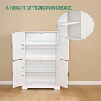 Armoire autonome à 4 portes, 2 étagères réglables - 30P x 60L x 110H cm