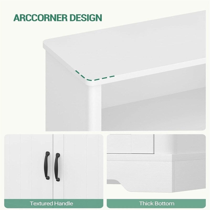 Armoire autonome à 4 portes, 2 étagères réglables - 30P x 60L x 110H cm