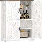 Armoire autonome à 4 portes, 2 étagères réglables - 30P x 60L x 110H cm