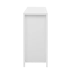 Meuble de Rangement Buffet Table de Canapé 55" au Design Vague Moderne avec 2 Tiroirs et 4 Portes, Étagères Réglables sur 3 Niveaux