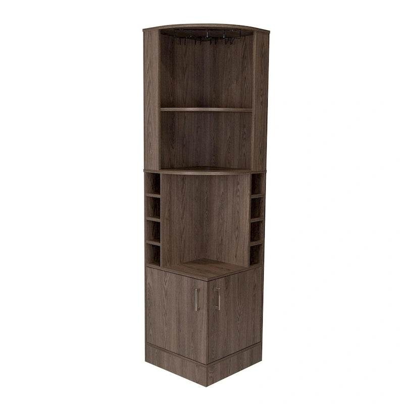 Meuble Bar pour Cuisine, Salle à Manger, Salon, Noyer Foncé