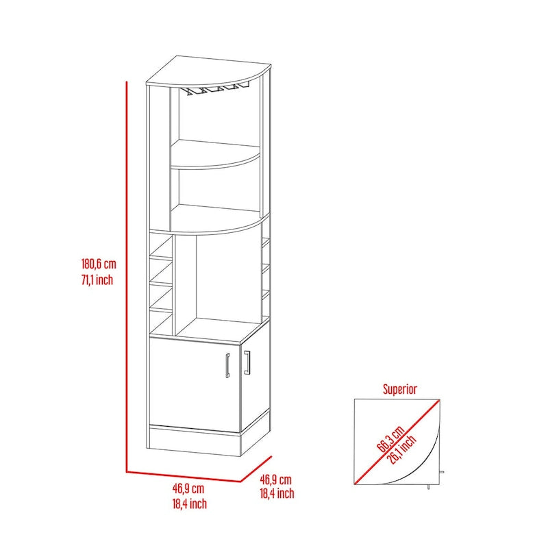 Meuble Bar pour Cuisine, Salle à Manger, Salon, Noyer Foncé