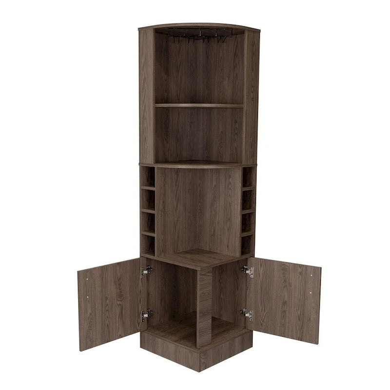 Meuble Bar pour Cuisine, Salle à Manger, Salon, Noyer Foncé