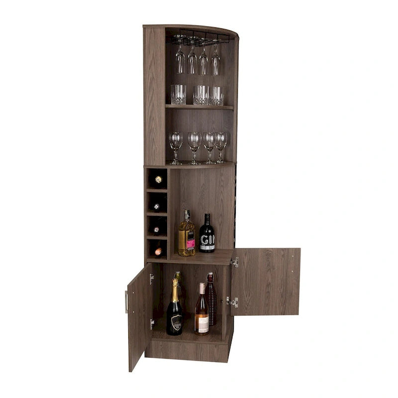 Meuble Bar pour Cuisine, Salle à Manger, Salon, Noyer Foncé