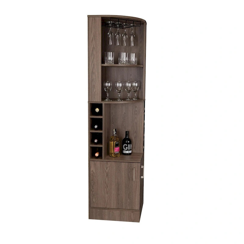 Meuble Bar pour Cuisine, Salle à Manger, Salon, Noyer Foncé