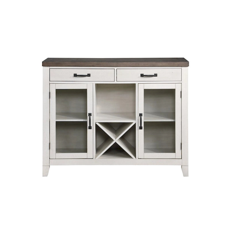 Nouveau buffet classique Jesse blanc et marron