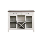 Nouveau buffet classique Jesse blanc et marron