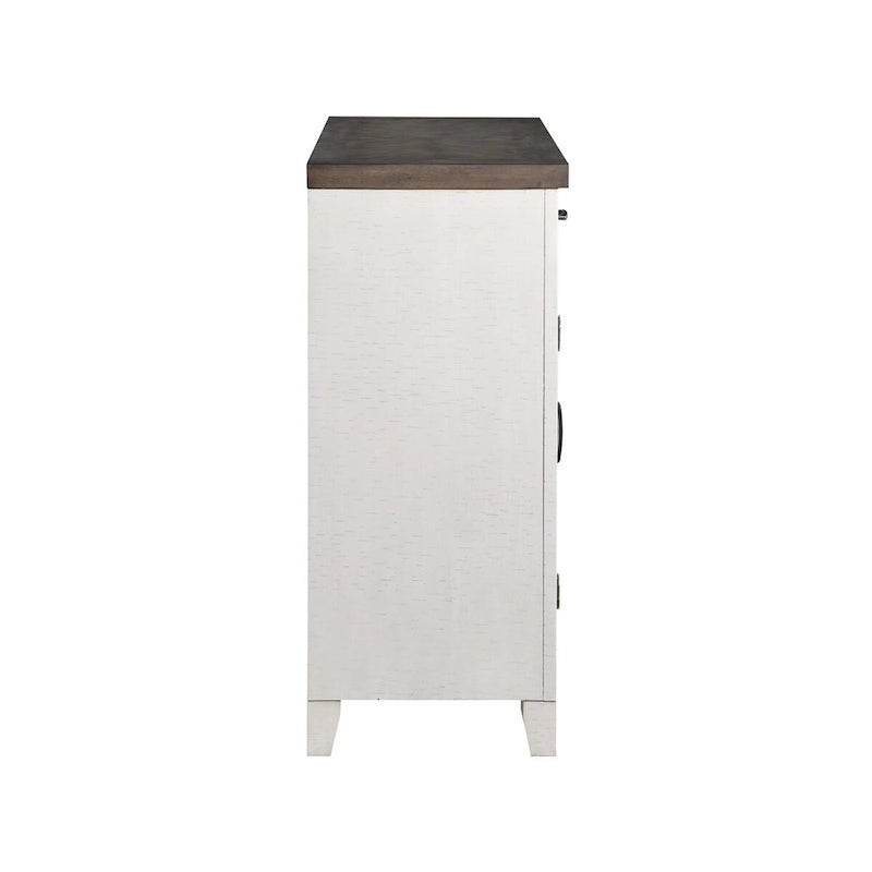 Nouveau buffet classique Jesse blanc et marron