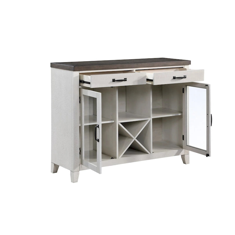 Nouveau buffet classique Jesse blanc et marron
