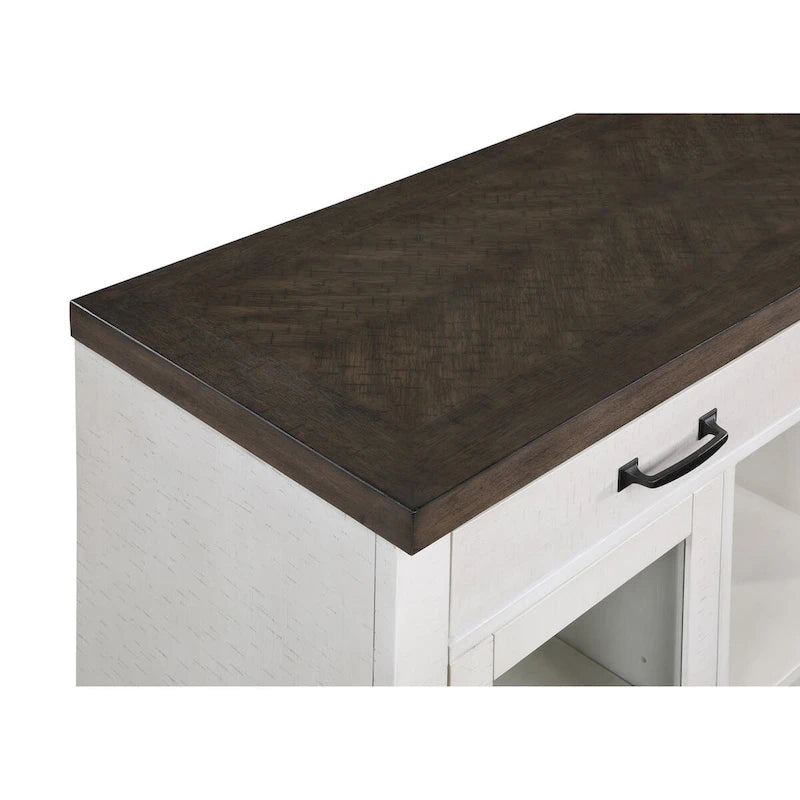 Nouveau buffet classique Jesse blanc et marron