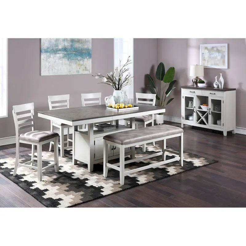 Nouveau buffet classique Jesse blanc et marron