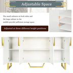 Buffet de cuisine avec 4 portes, poignées Meta, pieds et étagères réglables - 60L x 15.7W x 34H