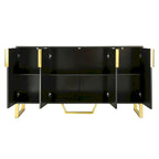 Buffet de cuisine avec 4 portes, poignées Meta, pieds et étagères réglables - 60L x 15.7W x 34H