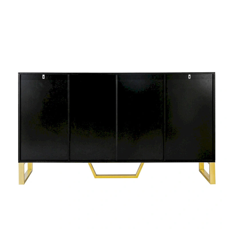 Buffet de cuisine avec 4 portes, poignées Meta, pieds et étagères réglables - 60L x 15.7W x 34H