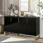 Buffet de cuisine avec 4 portes, poignées Meta, pieds et étagères réglables - 60L x 15.7W x 34H