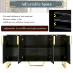 Buffet de cuisine avec 4 portes, poignées Meta, pieds et étagères réglables - 60L x 15.7W x 34H