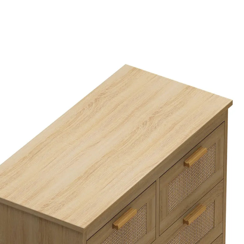 Meuble de rangement 4 tiroirs en rotin, pour chambre, salon, salle à manger, couloirs, montage facile