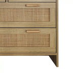 Meuble de rangement 4 tiroirs en rotin, pour chambre, salon, salle à manger, couloirs, montage facile