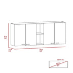 Meuble haut de cuisine Ontario, deux portes, finition blanche, haute qualité et durable