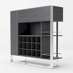 Meuble à vin Modrest Fauna en orme gris et acier inoxydable