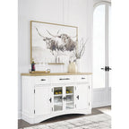Signature Design by Ashley Ashbryn White/Natural Dining Server - 60 W x 19 D x 37 H