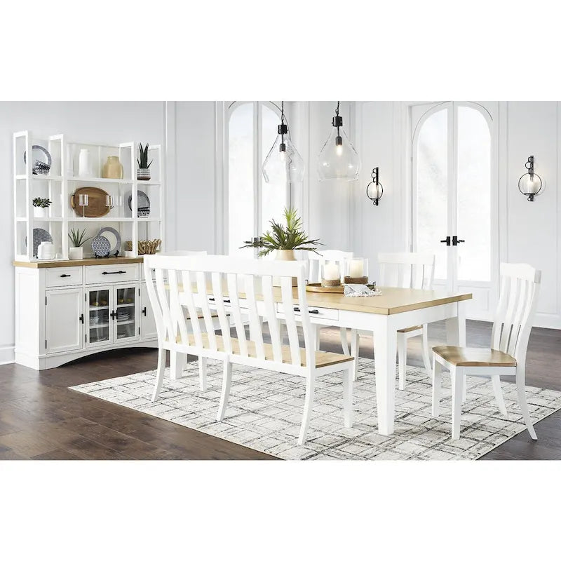 Signature Design by Ashley Ashbryn White/Natural Dining Server - 60 L x 19 P x 37 H
