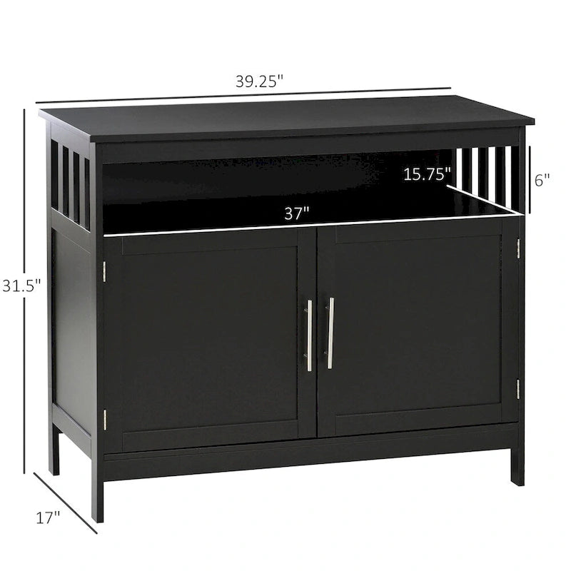 Buffet en bois avec étagère et porte magnétique - S.O.