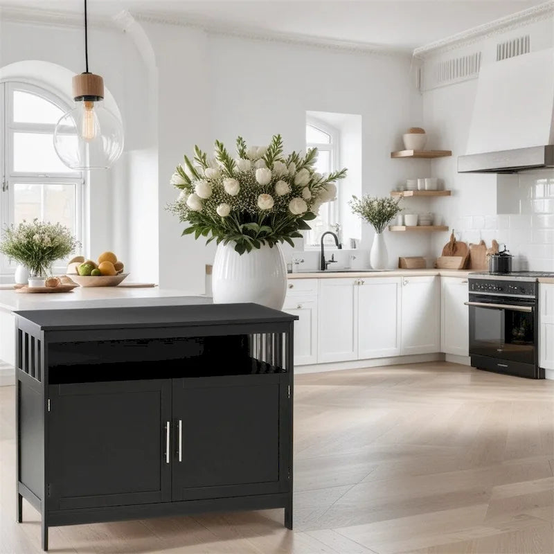 Buffet en bois avec étagère et porte magnétique - S.O.