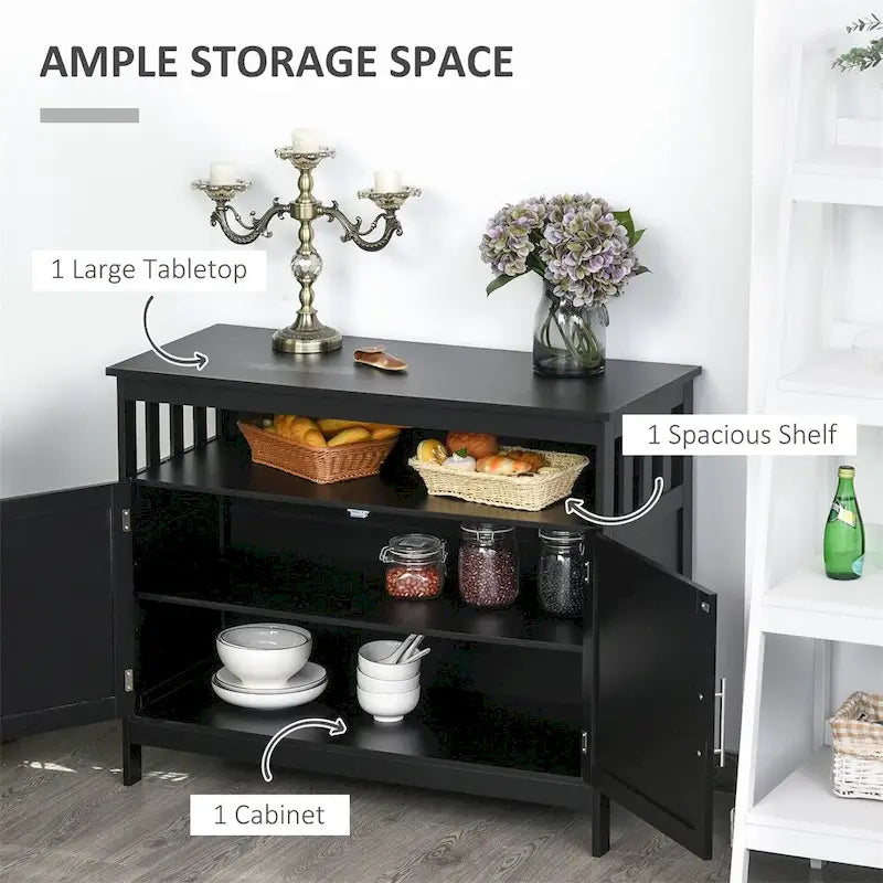 Buffet en bois avec étagère et porte magnétique - S.O.