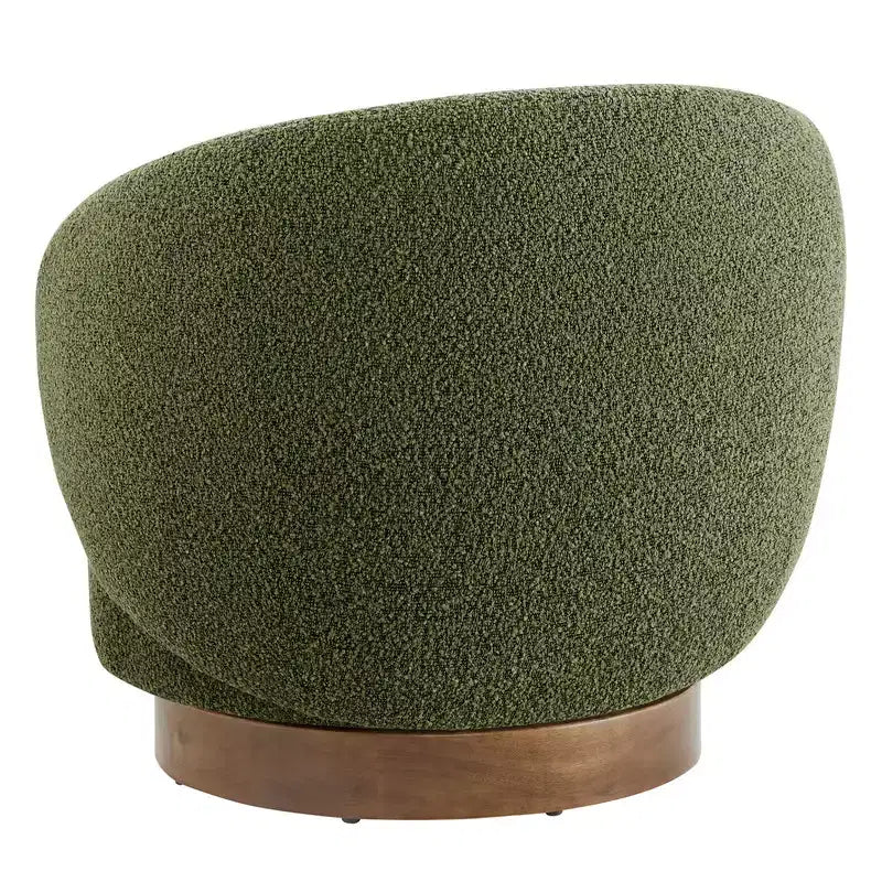 Fauteuil d'appoint pivotant Spruce&Spring en tissu avec base en bois