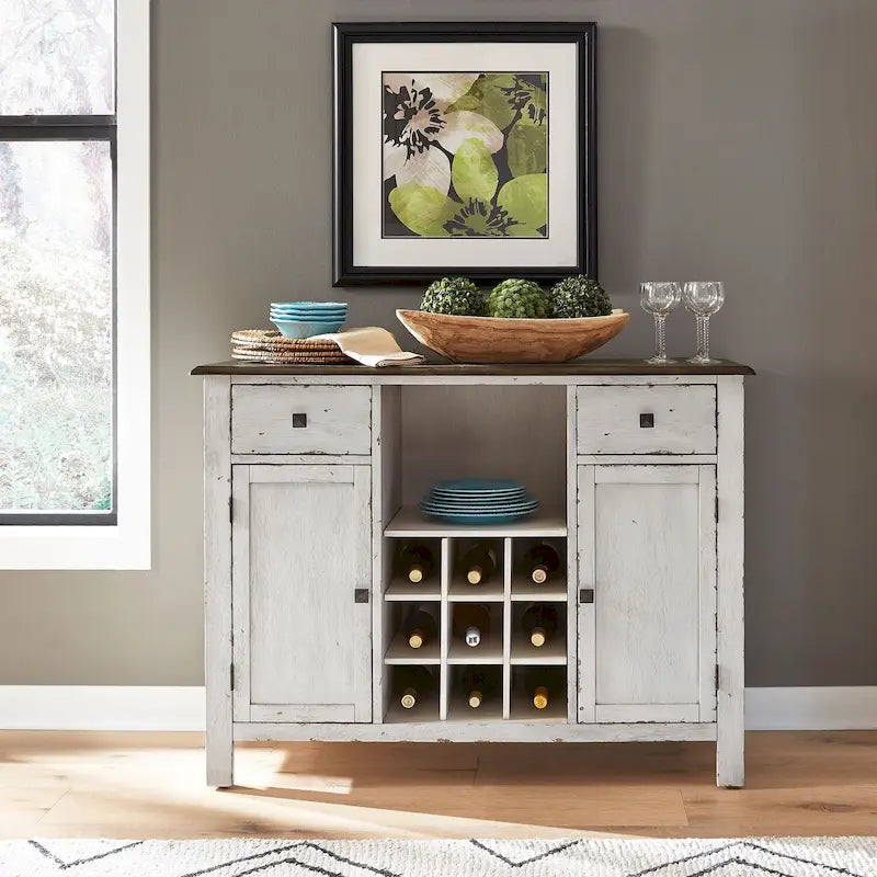 Buffet couleur miel antique et blanc cassé Carolina Crossing