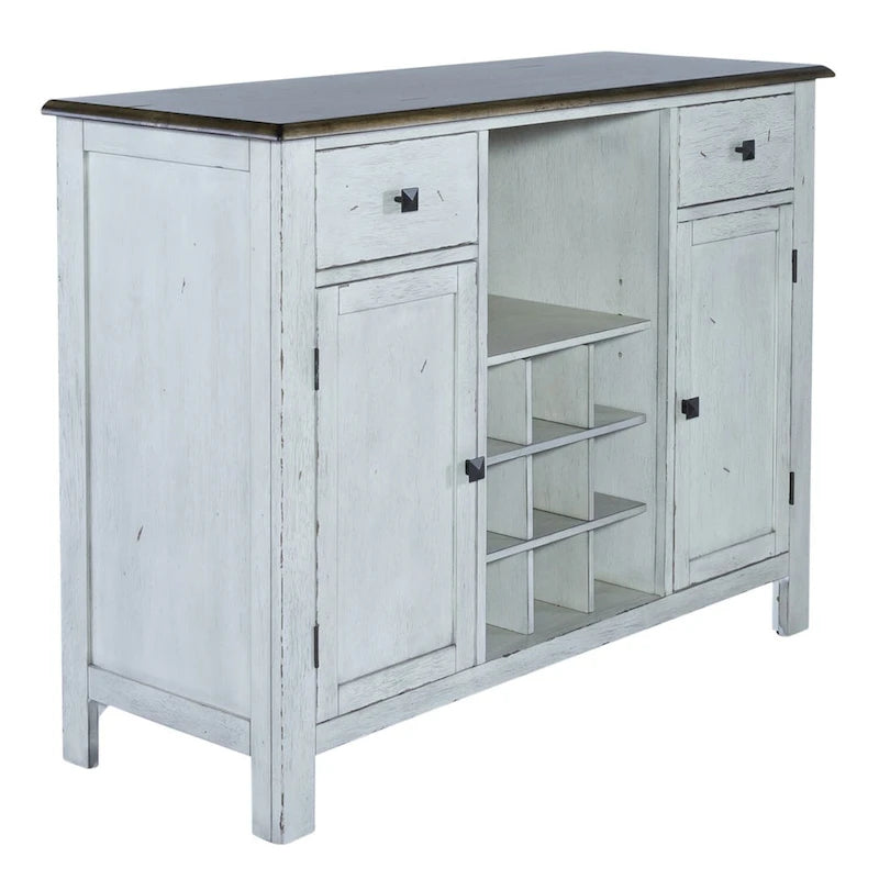 Buffet couleur miel antique et blanc cassé Carolina Crossing