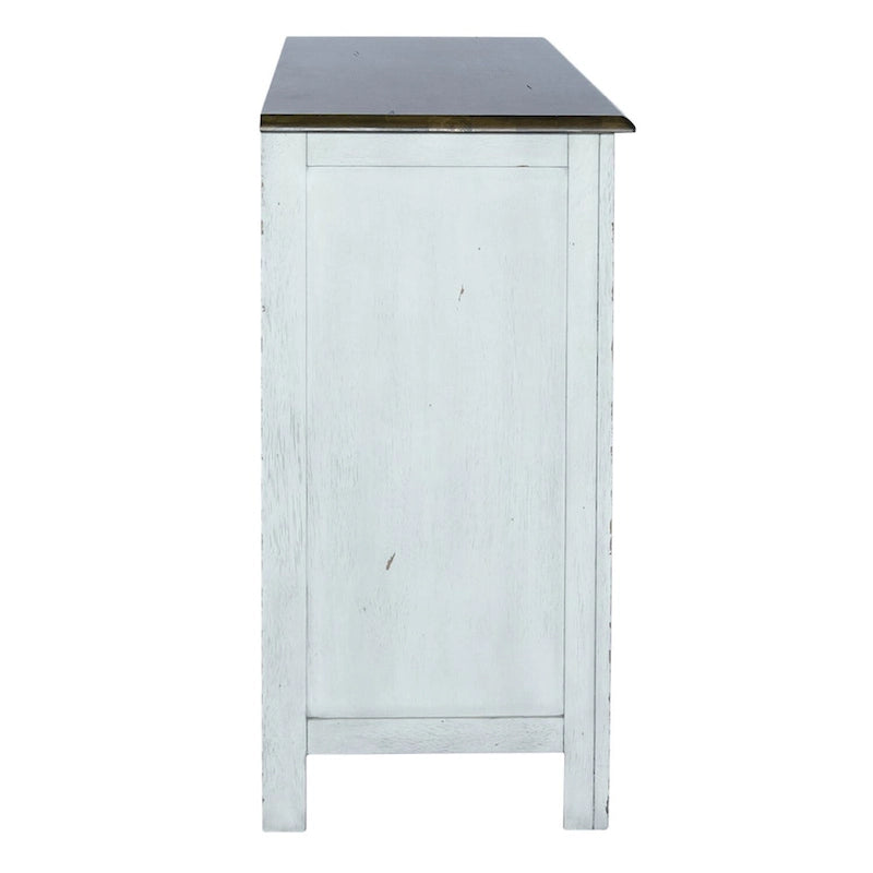 Buffet couleur miel antique et blanc cassé Carolina Crossing
