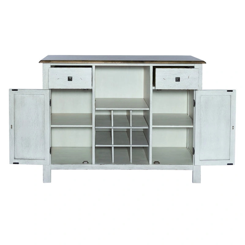 Buffet couleur miel antique et blanc cassé Carolina Crossing