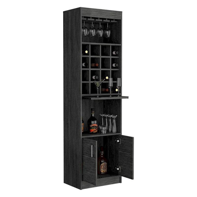 Meuble bar pour cuisine, salle à manger, salon, chêne fumé