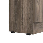 Armoire de rangement Pipestone, cinq étagères, finition wengé marron foncé / noire, haute qualité et durable