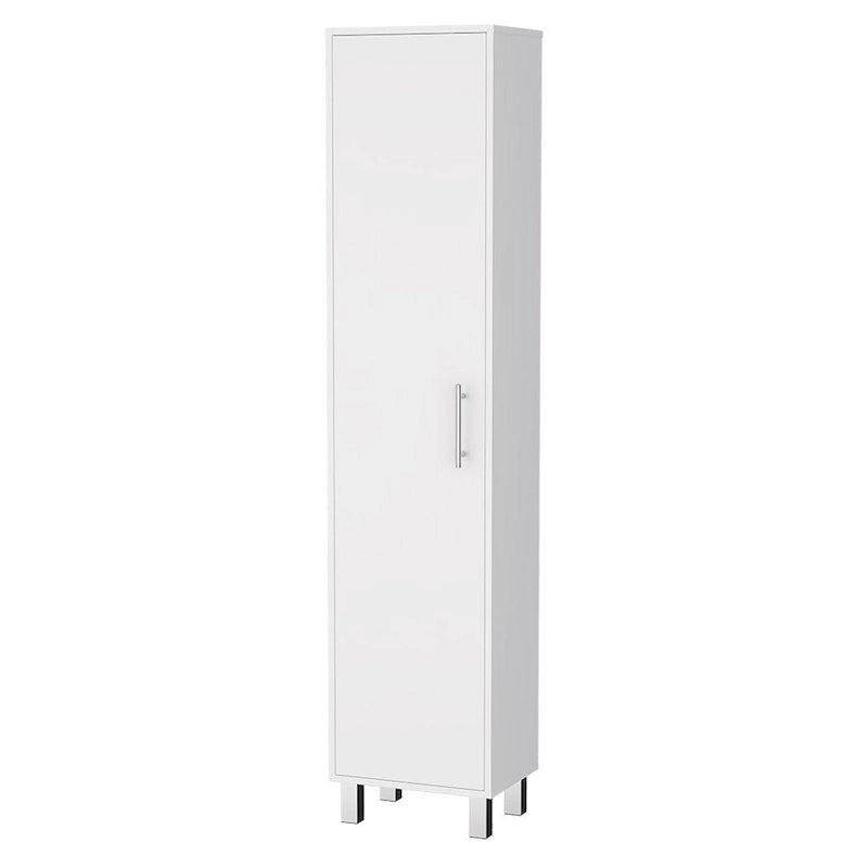 Armoire de rangement Buccan, cinq étagères, finition blanche, haute qualité et durable